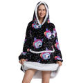 adult oversized home wearable warm fleece blanket hoodie